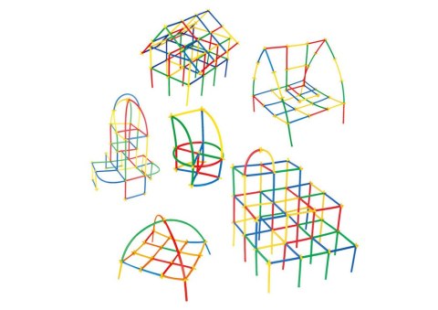 Zestaw Słomek Do Konstrukcji 3D W Pudełku Kolorowe 800 El LEAN Toys