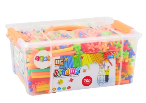Zestaw Słomek Do Konstrukcji 3D W Pudełku Kolorowe 800 El LEAN Toys