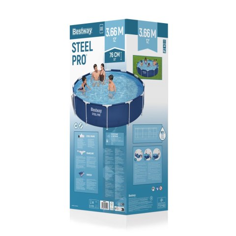 Basen ogrodowy stelażowy 366 x 76 cm zestaw Bestway 56681 Bestway