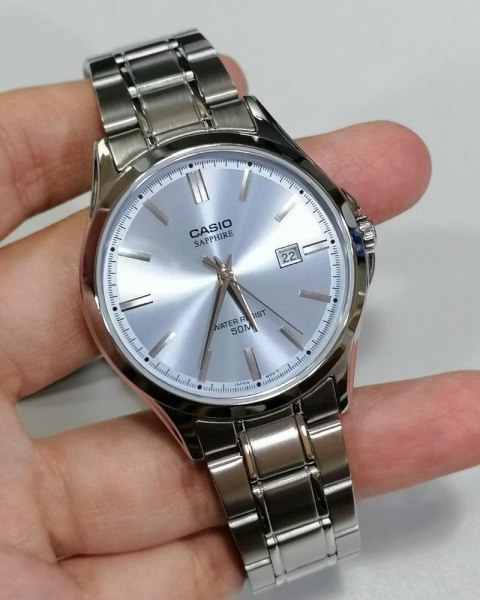 Zegarek Męski Casio MTS-115D-2A2V + BOX (zd292b) SZAFIR Casio