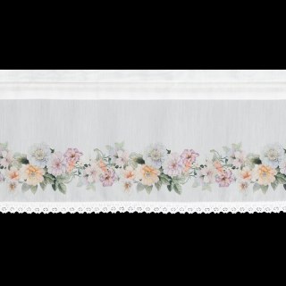FIRANA GOTOWA FLOWERY NA TAŚMIE 150 X 30 CM BIAŁY