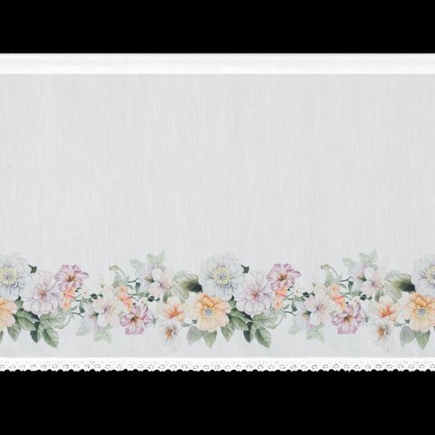 FIRANA GOTOWA FLOWERY NA TAŚMIE 150 X 60 CM BIAŁY
