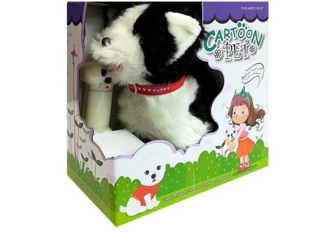 Pies Husky Na Smyczy Sterowany Pilot Kość Biało- Czarny LEAN Toys