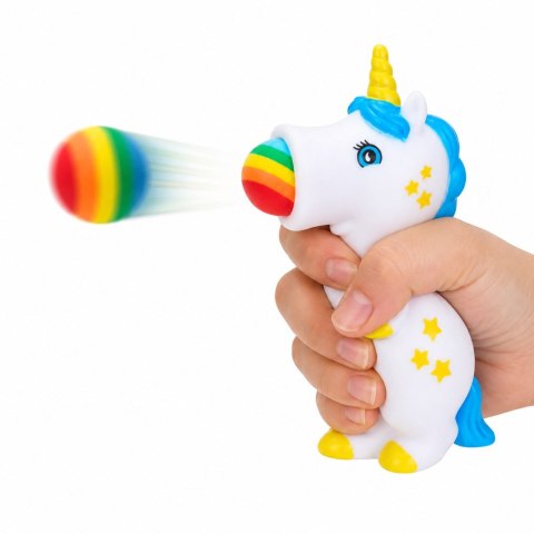 Gumowy Strzelający Piłkami Jednorożec Wyrzutnia Dla Dzieci 5 szt. Piłek LEAN TOYS