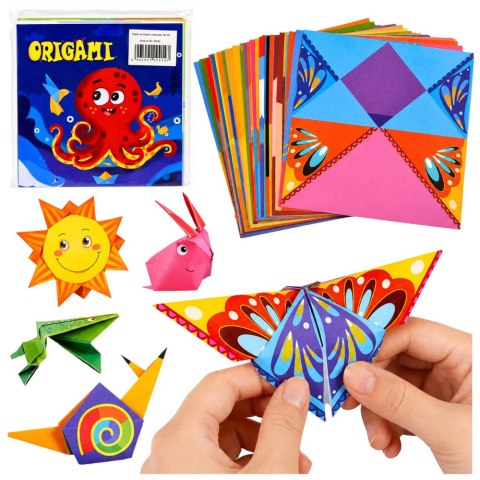 Zestaw Do Origami Papier Kolorowy Książeczka Instruktażowa 100 Arkuszy LEAN