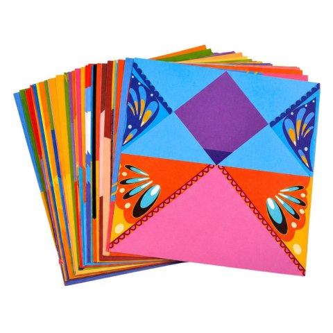 Zestaw Do Origami Papier Kolorowy Książeczka Instruktażowa 100 Arkuszy LEAN