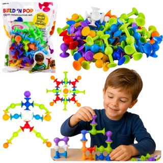 Zestaw Klocki Konstrukcyjne Przyssawki Sensoryczne Kolorowe Pszczółki LEAN Toys