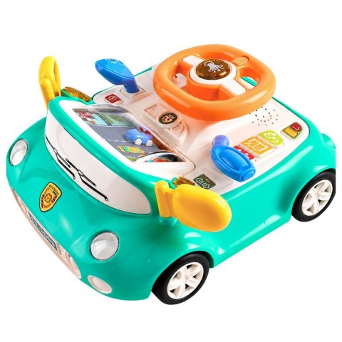 Panel Interaktywny Symulator Jazdy Autko Światła Dźwięki Niebieski LEAN Toys