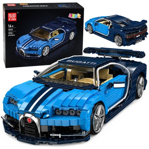Klocki Konstrukcyjne Samochód Sportowy Bugatth Niebieski 1212 el. LEAN Toys