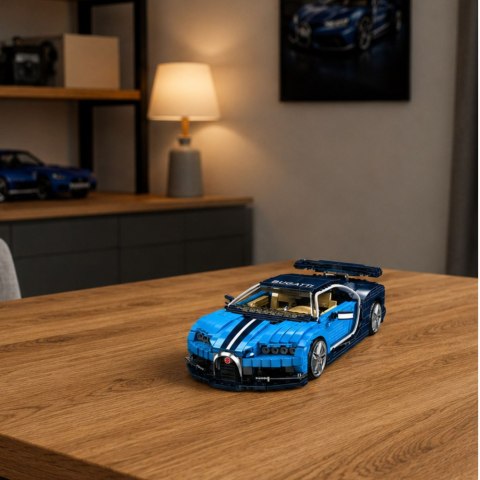 Klocki Konstrukcyjne Samochód Sportowy Bugatth Niebieski 1212 el. LEAN Toys