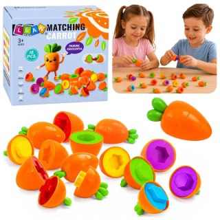 Sorter Edukacyjny Marchewki Dopasowywanie Kształtów Kolorów 12 szt. LEAN Toys