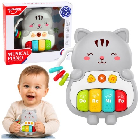 Zabawka Muzyczna Kotek Pianinko Edukacyjne Dla Malucha Melodie Dźwięki LEAN Toys