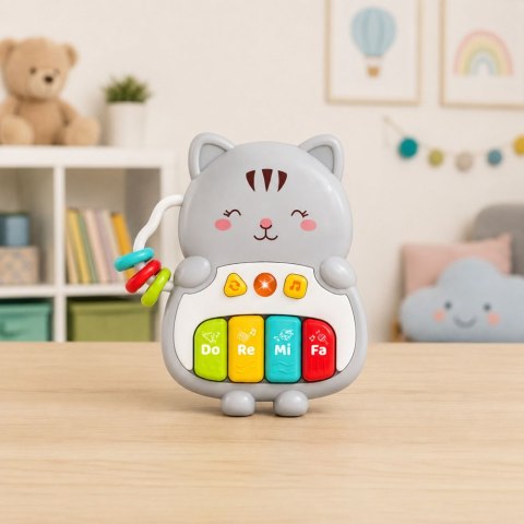 Zabawka Muzyczna Kotek Pianinko Edukacyjne Dla Malucha Melodie Dźwięki LEAN Toys