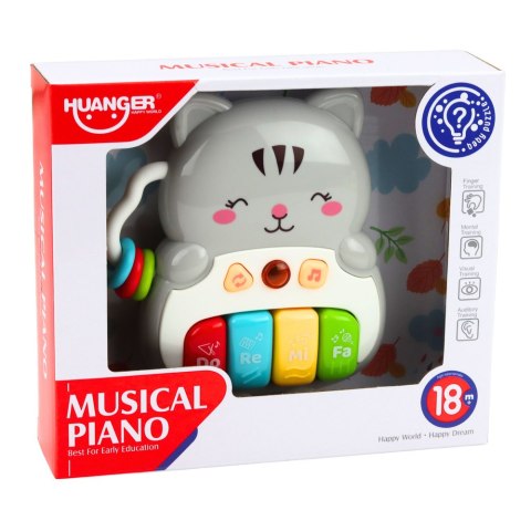 Zabawka Muzyczna Kotek Pianinko Edukacyjne Dla Malucha Melodie Dźwięki LEAN Toys