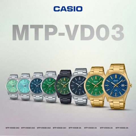 ZEGAREK MĘSKI CASIO MTP-VD03D-3A1 Green + BOX Casio