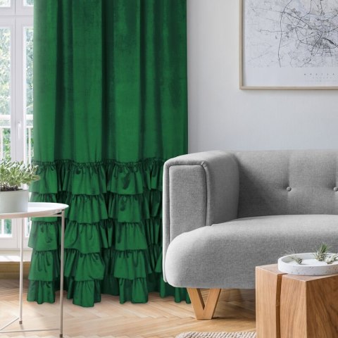 ZASŁONA GOTOWA CHARLOTTE NA TAŚMIE 140 X 270 CM CIEMNOZIELONY