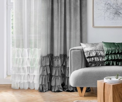 ZASŁONA GOTOWA CHARLOTTE1 NA TAŚMIE 140 X 250 CM STALOWY