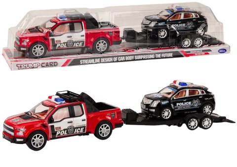 Auto Pickup Policyjne Z Lawetą Naczepą Auto Terenowe Zestaw Policja LEAN Toys