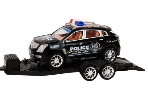 Auto Pickup Policyjne Z Lawetą Naczepą Auto Terenowe Zestaw Policja LEAN Toys