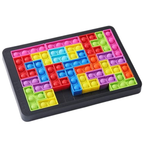 Gra Tetris Pop-It Układanka Puzzle 3w1 Sensoryczna Kolorowa 27el LEAN Toys