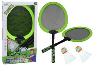 Zestaw 2 Rakietek Do Badmintona Paletki 2 Lotki Badminton Zielony LEAN Toys