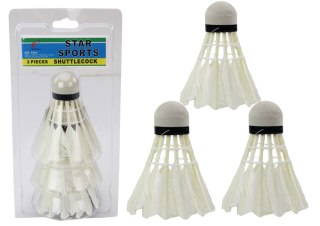 Zestaw Lotek z Piór Do Gry w Badmintona 3 Sztki LEAN TOYS