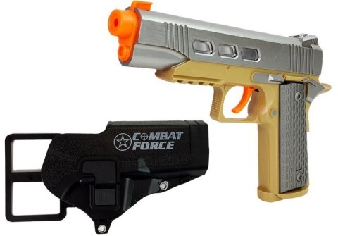 Zestaw Wojskowy z Akcesoriami Pistolet Nóż Lornetka Słuchawki Gwizdek Krótkofalówka Jasnozielony LEAN Toys