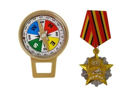 Zestaw Wojskowy z Akcesoriami Pistolet Nóż Lornetka Słuchawki Gwizdek Krótkofalówka Jasnozielony LEAN Toys