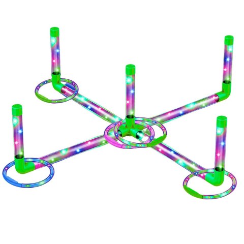 Gra Zręcznościowa Ringo Rzut do Celu Dla Dzieci LED Świecące Obręcze Słupki LEAN Toys