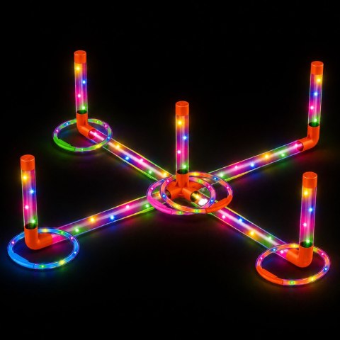 Gra Zręcznościowa Ringo Rzut do Celu Dla Dzieci LED Świecące Obręcze Słupki LEAN Toys