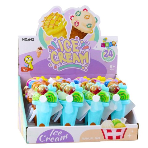 Wiatraczek Wentylator Dla Dzieci Mechaniczny Napęd Lody Mix Kolor LEAN TOYS